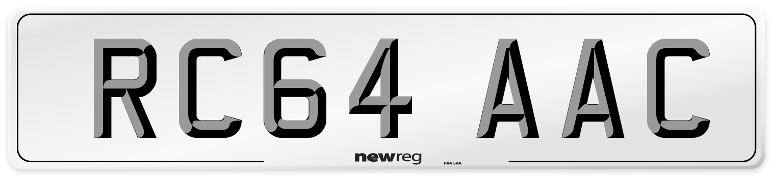 RC64 AAC Number Plate from New Reg